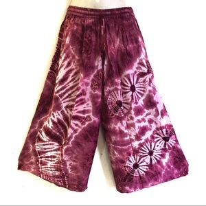 Sacred Threads hippie boho tie dye cropped pants